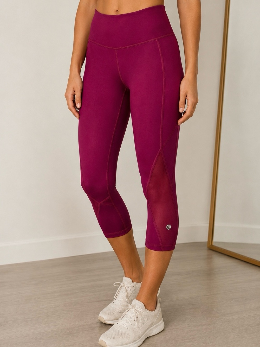 lululemon athletica Fuchsia/Magenta High-Rise 3/4 Sheer Panel Leggings